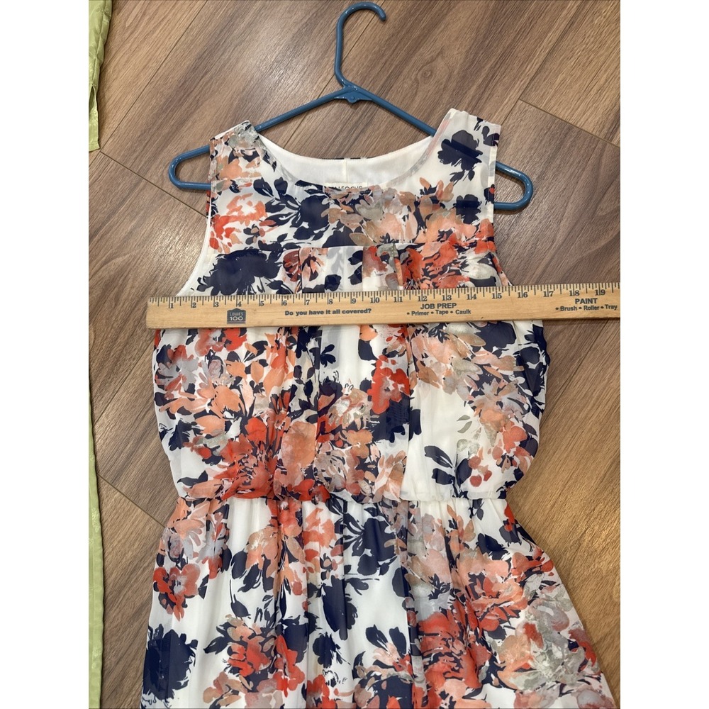 Enfocus Studio Dress Women's 8 Maxi White And Blue Floral Print Sleeveless - Picture 7 of 7